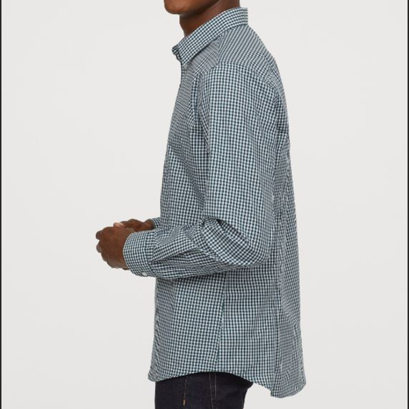 H&M Black and White Checkered Slim Fit- Size M - Picture 2 of 5